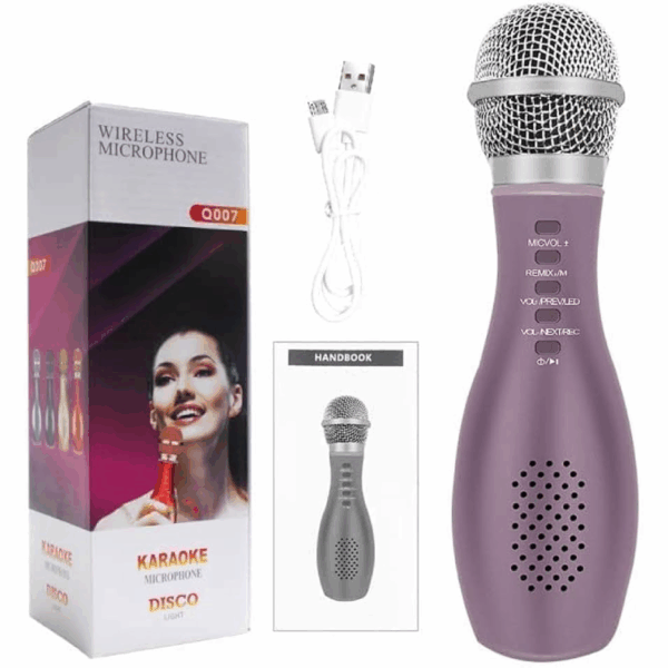Wireless karaoke microphone and speaker Q007