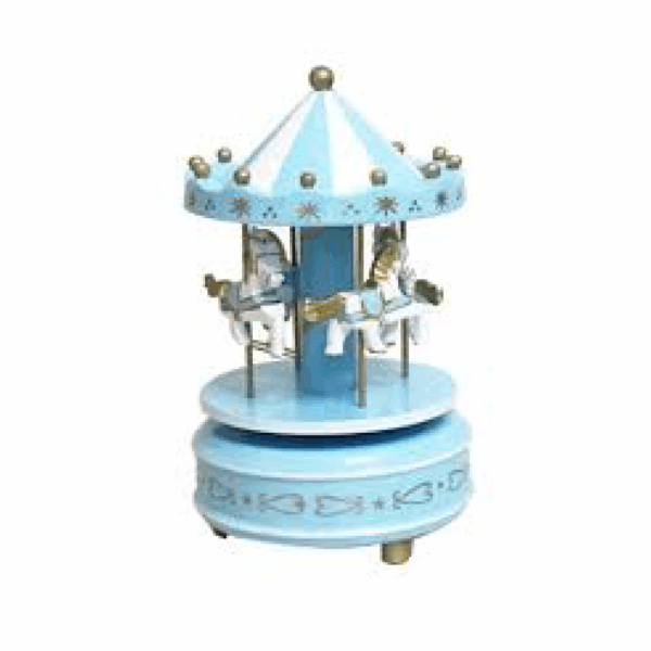 Wooden Merry-Go-Round Carousel Music Box for Kids