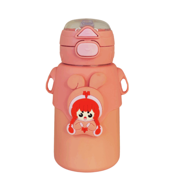 Cute Girl Stainless Kids Water Bottle with INSULATED SIPPER 500ml