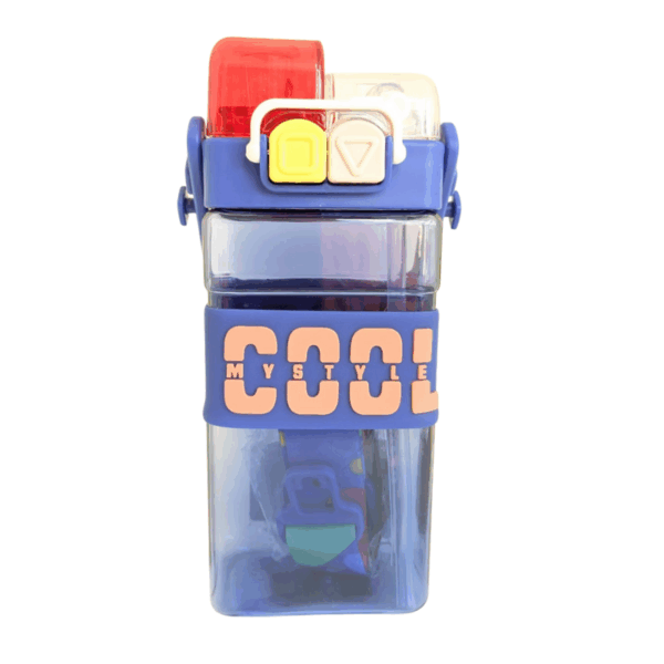 Flat Double Drinking Water Bottle With Straw 520 ML