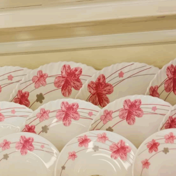 32 Pcs Pink Flower Printed Dinner Set | Gemya Kamals Int. - Image 3