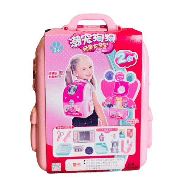 Protable 2 In 1 Pet Dog Hospital Backpack Playset Toy | Funny Pretend Play Set Toys For Kids - Image 2