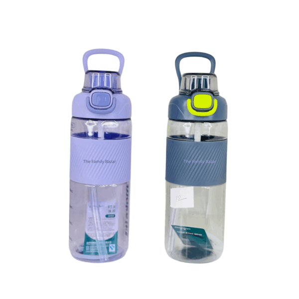 Transparent plastic water bottle with hand grip flip spout top 700 ml