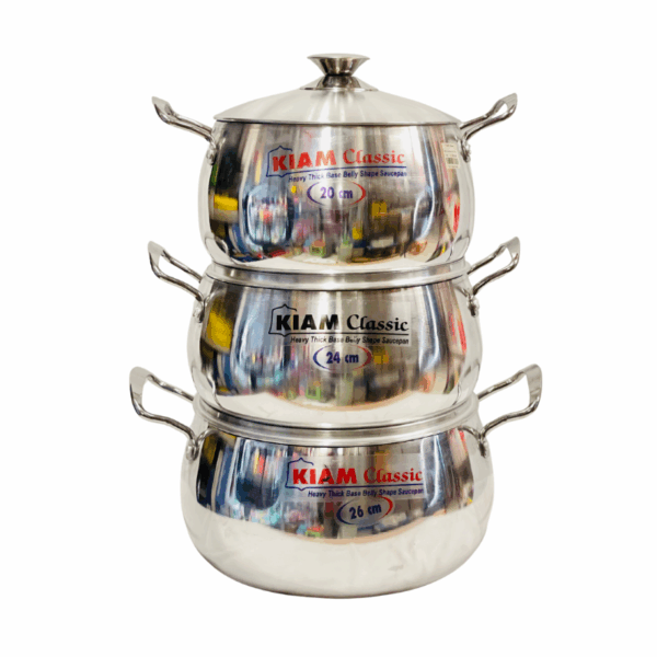Kiam Classic Belly Shape Saucepan 24cm Casserole With Aluminum Lid.