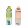Transparent plastic water bottle with handgrip flip spout top, 700ml