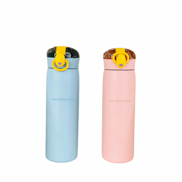 Stainless Steel Water Bottle Double-Layer Thermos Cup with Straw