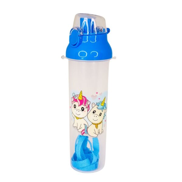 Unicorn Drinking Water Bottle for School Children Girls Kids with Straw 450ml