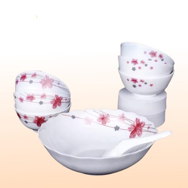 32 Pcs Pink Flower Printed Dinner Set | Gemya Kamals Int. - Image 2