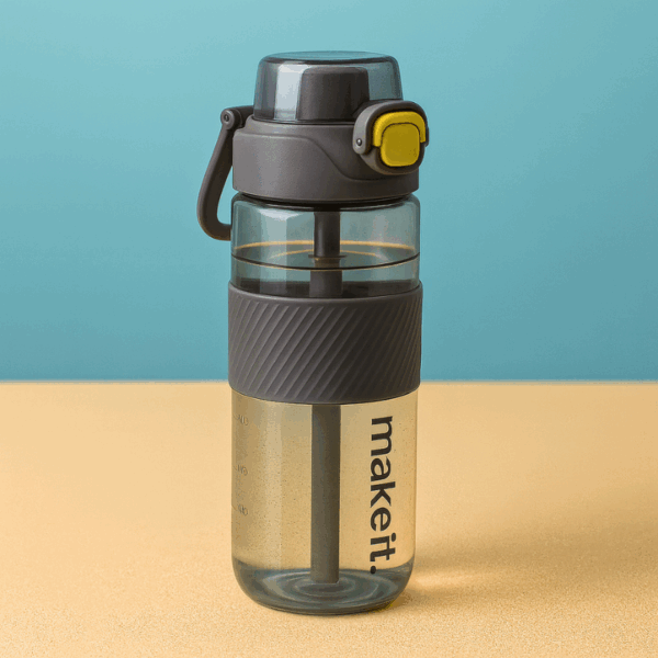 Transparent Water Bottle with Hand Grip Flip Spout Top 700ml | BPA-Free - Image 3