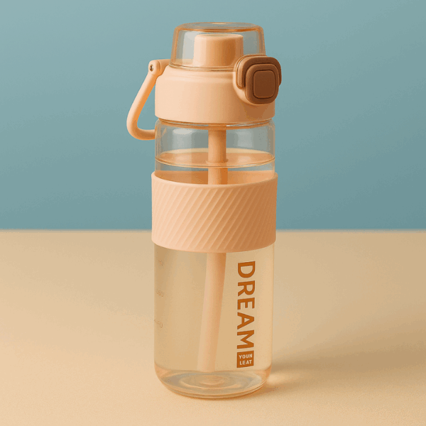Transparent Water Bottle with Hand Grip Flip Spout Top 700ml | BPA-Free - Image 2