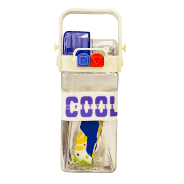 Flat Double Drinking Water Bottle With Straw 520 ML - Image 4