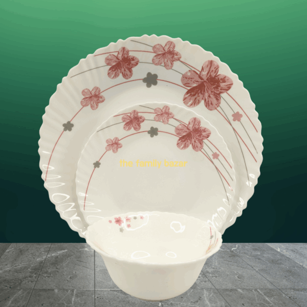 32 Pcs Pink Flower Printed Dinner Set | Gemya Kamals Int.