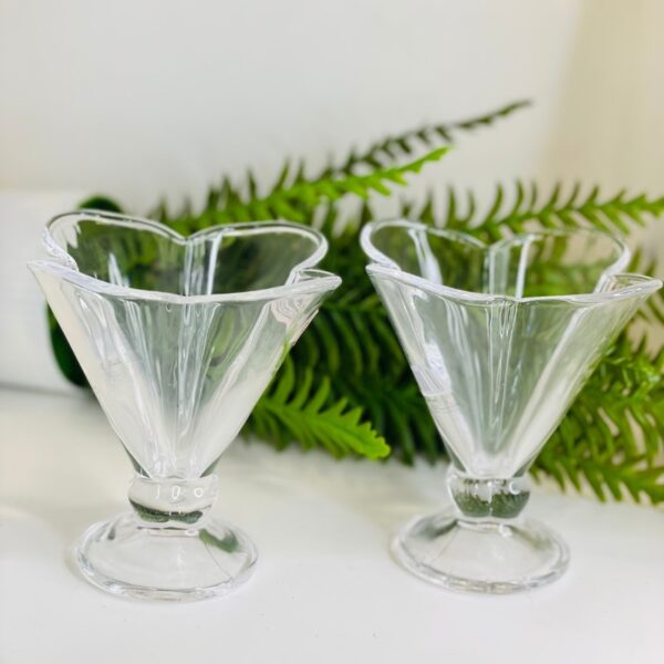 Glass Dessert Bowls For Fruit Cocktail Ice Cream 2 Pcs