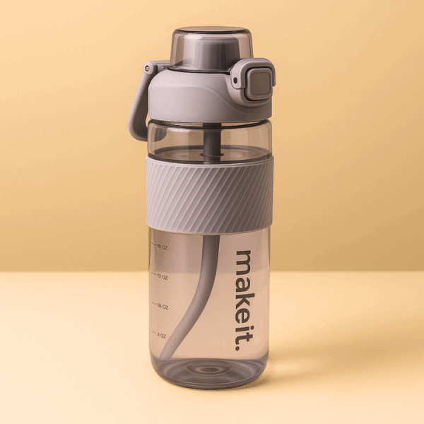 Transparent Water Bottle with Hand Grip Flip Spout Top 700ml | BPA-Free - Image 5