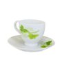 AKIJ 6 pcs Green Printed Cup And Saucer Set
