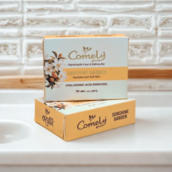 Comely Handmade Face & Bathing Bar (Pink Lily & Sunshine Garden) | 100gm - Image 2