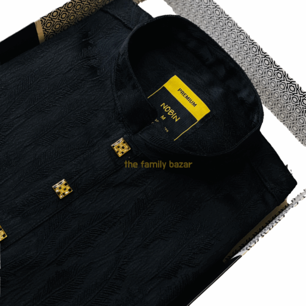 PREMIUM Black Panjabi Collection in Bangladesh | NOBIN - Image 3