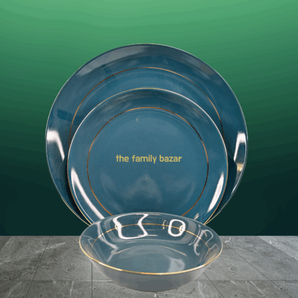 32 Pcs Blue GL Cup & Dinner Set | Glossy Finish