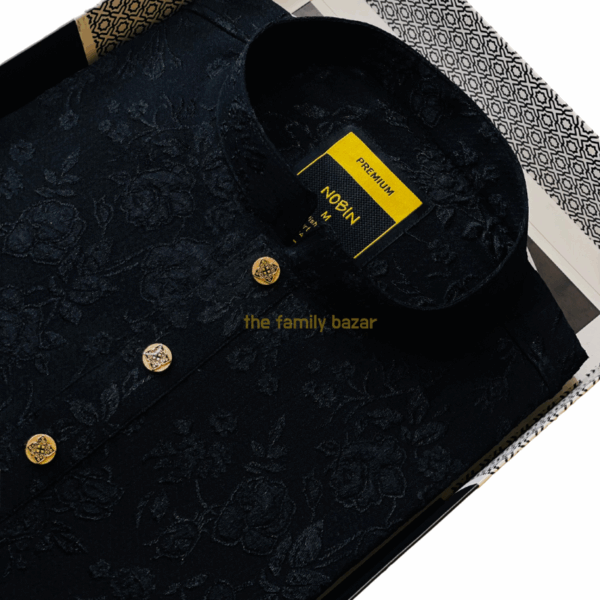 PREMIUM Quality Black Panjabi Collection | NOBIN - Image 3