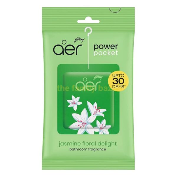 Godrej Aer Power Pocket Bathroom Freshener | Jasmine Floral Delight  10 gm