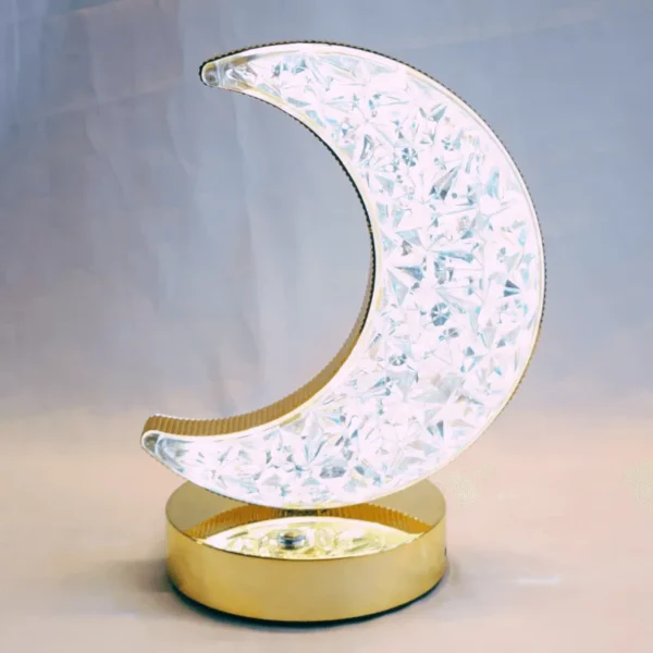 Rechargeable Moon Shape LED Table Lamp | Modern Cordless Decorative Desk Lamp with Touch Control & Dimming