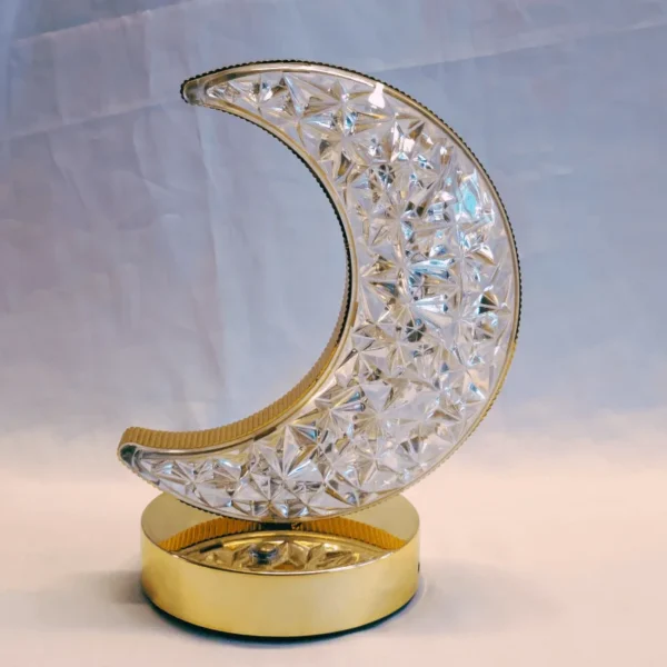 Rechargeable Moon Shape LED Table Lamp | Modern Cordless Decorative Desk Lamp with Touch Control & Dimming - Image 2