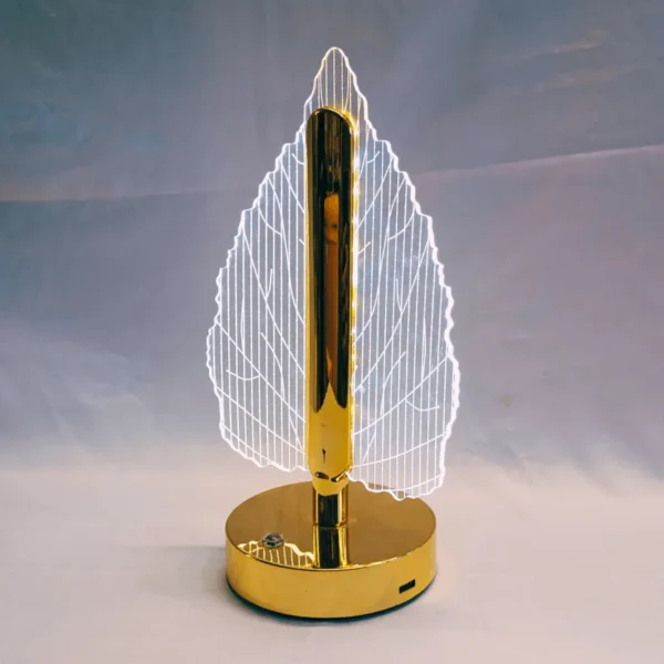 Rechargeable LED Table Lamp | Leaf Shape Cordless Decorative Desk Lamp with Touch & Dimmer - Image 3