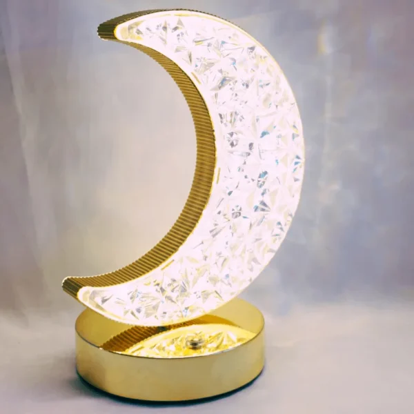 Rechargeable Moon Shape LED Table Lamp | Modern Cordless Decorative Desk Lamp with Touch Control & Dimming - Image 4