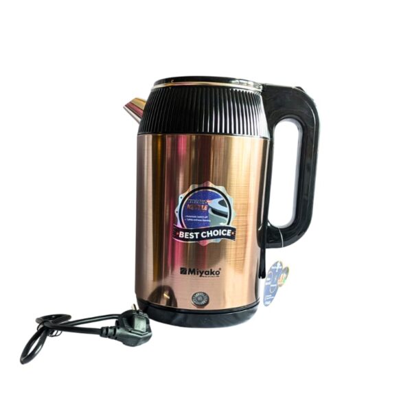 Miyako Stainless Steel Electric Kettle 1500W | Double wall outer Auto shut Off 2.5 Litre
