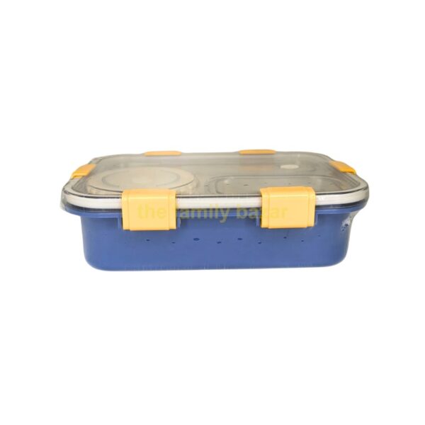 3 Compartment Stainless Steel Lunch Box | Soup Bowl, Spoon, Fork, Chopsticks Tiffin Box - Image 2