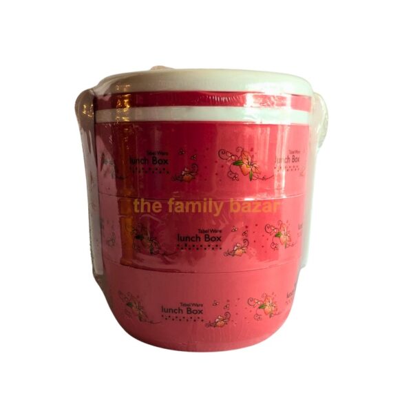 RFL Polypropylene Tiffin Box Pink | Round 3 Layer - Image 2