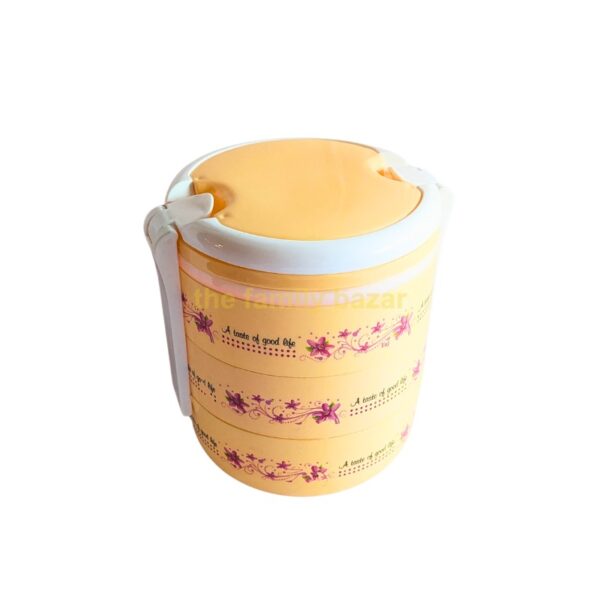 RFL Polypropylene Tiffin Box Yellow | Round 3 Layer