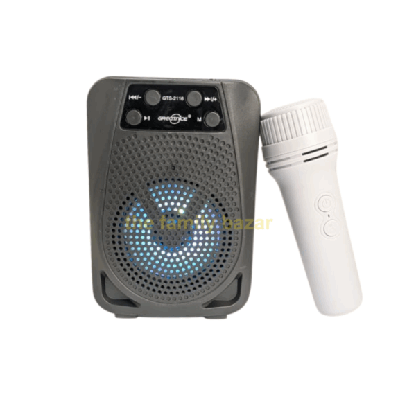 GTS 2116 Greatnice Portable Rechargeable | Wireless Bluetooth Speaker | wireless mic and voice changer | FM Radio USB & SD Card