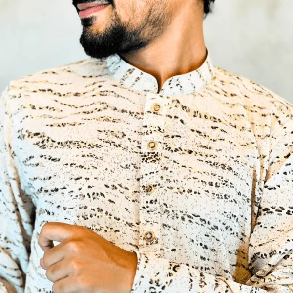 Afsan Printed Panjabi – Premium Breathable Fabric | Stylish Festive & Casual Wear