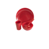 4-Piece Red Plastic Dinner Set | Plate, Bowl, Spoon & Glass