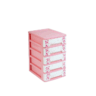 Pink 4-Layer Plastic Drawer Storage Organizer | Floral Design