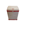 Bengal Woven-Style Plastic Laundry & Storage Basket  | with Lid – Cream & Red