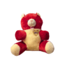 Two-Tone Ruby Red Teddy Bear with Golden LOVE Heart Accent | Romantic Plush Gift