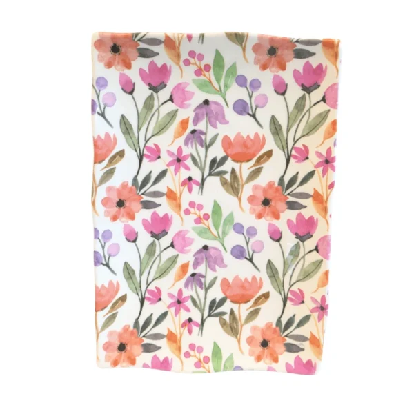 Whimsical Wildflower Garden Melamine Tray | Decorative Floral Trinket Dish & Serving Platter