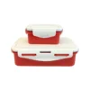 Red Dual-Layer Lunch Box Set | Leak-Proof & Compact Food Storage Containers