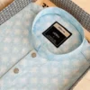 Men’s Sky Blue Geometric Print Panjabi | Regular Fit Casual Panjabi for Men