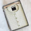 Men’s Premium Cream White with Square Buttons Cotton Panjabi | Modern Classic Wear | NOBIN
