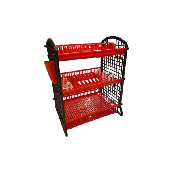 3-Tier Plastic Dish Rack Organizer | Space-Saving Kitchen Storage