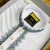 Classic White Embroidered Panjabi-07