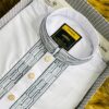 Classic White Embroidered Panjabi-08